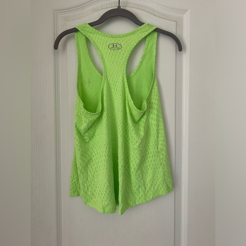 Neon green under armour razor back athletic top